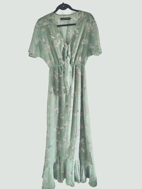 House of Harlow 1960 x Revolve Cruz Maxi Dress Sage Floral XS